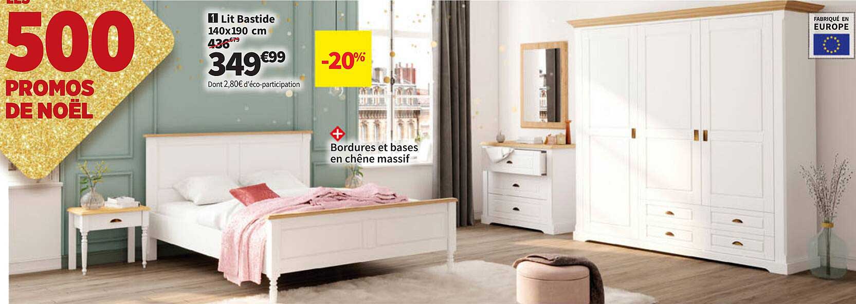 lit bastide 140 x 190 cm