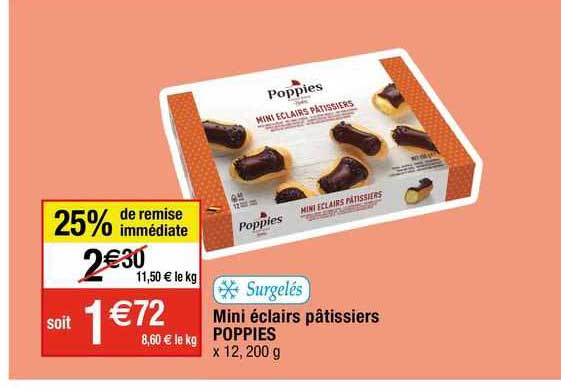 mini éclairs pâtissiers poppies