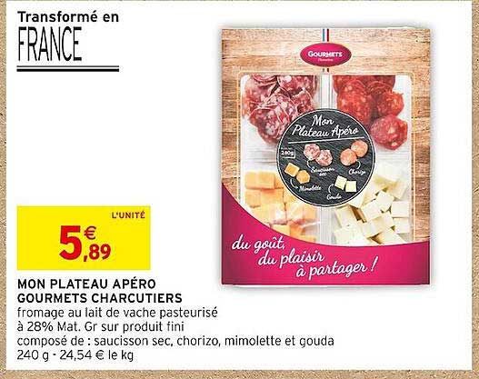 mon plateau apéro gourmets charcutiers