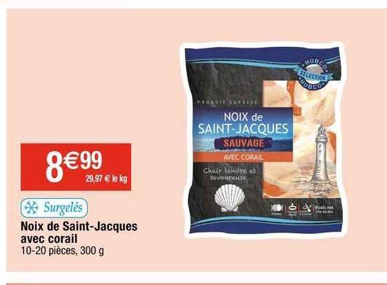 noix de saint-jacques avec corail