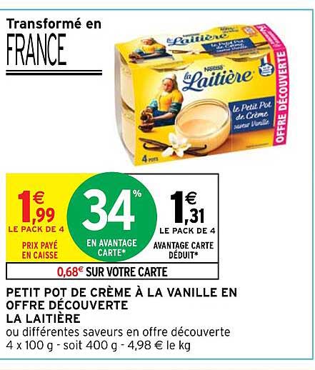 Petit Pot De Crème à La Vanille En Offre Découverte La Laitière