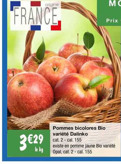 pommes bicolores bio variété dalinko