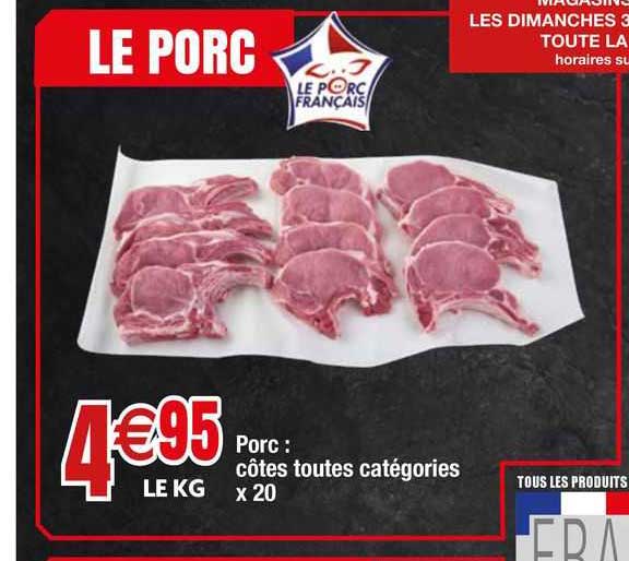 porc : côtes toutes catégories