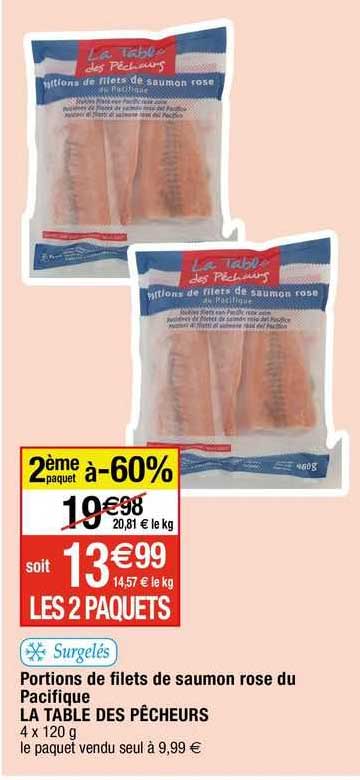 portions de filets de saumon rose du pacifique la table des pêcheurs