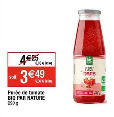 purée de tomate bio par nature