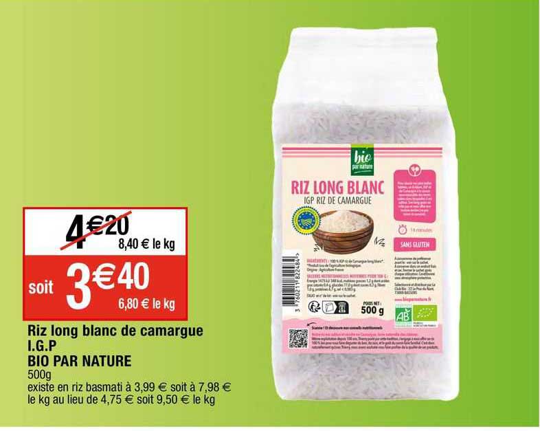 riz long blanc de camargue i.g.p bio par nature
