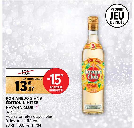 ron anejo 3 ans édition limitée havana club