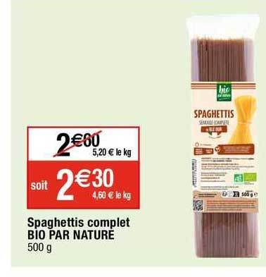 spaghettis complet bio par nature