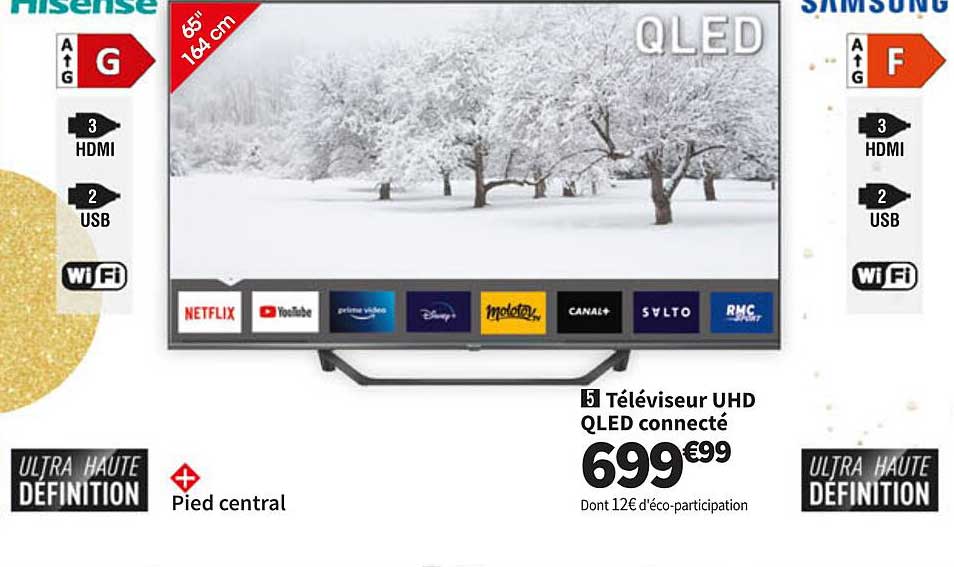 Téléviseur Uhd Qled Connecté 65" 164 Cm Hisense