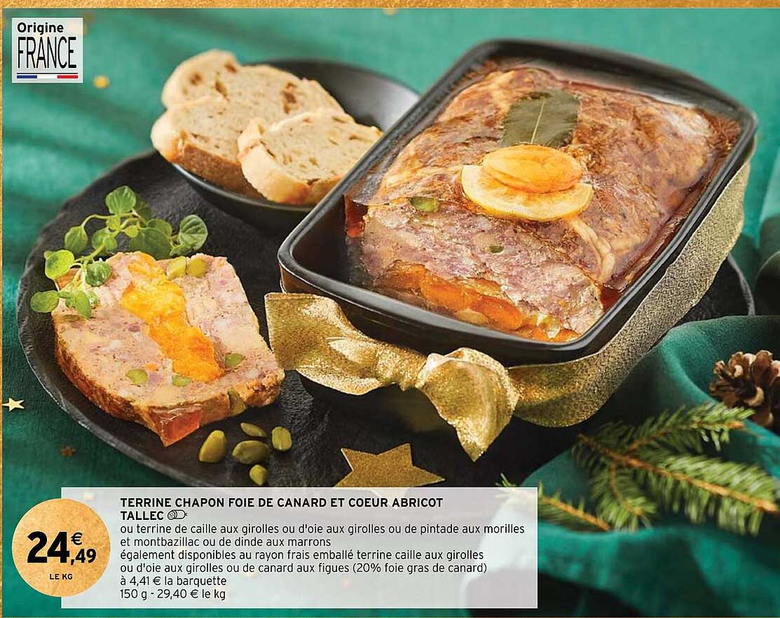 terrine chapon foie de canard et cœur abricot tallec