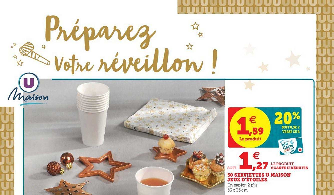 50 serviettes u maison jeux d'étoiles