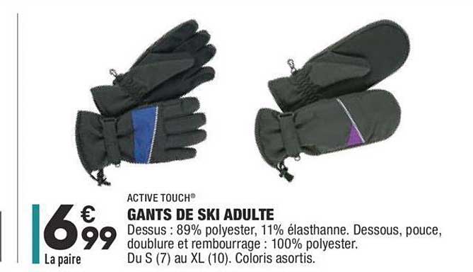 active touch gants de ski adulte
