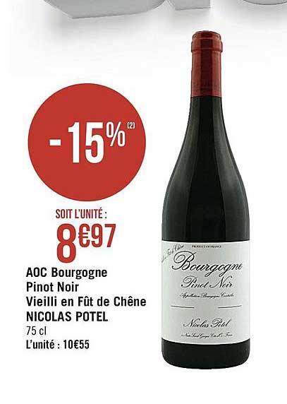 aoc bourgogne pinot noir vieilli en fût de chêne nicolas potel