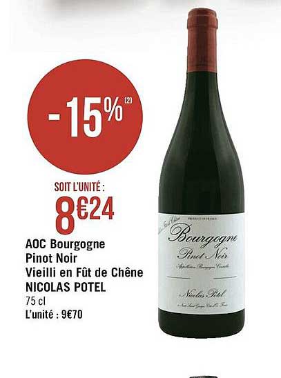 aoc bourgogne pinot noir vieilli en fût de chêne nicolas potel