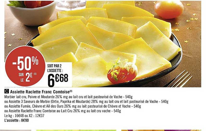 assiette raclette franc comtoise