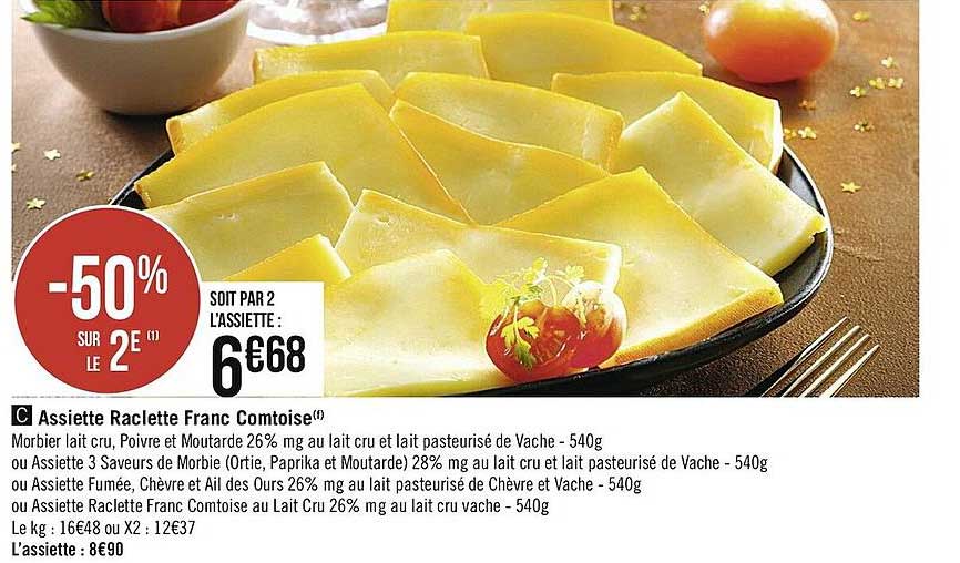 assiette raclette franc comtoise