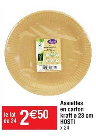 assiettes en carton kraft hosti