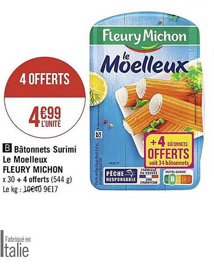 bâtonnets surimi le moelleux fleury michon