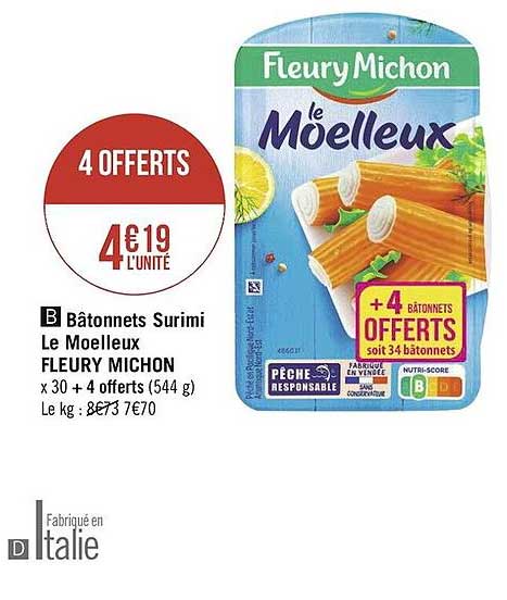 bâtonnets surimi le moelleux fleury michon