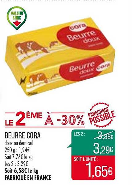 Beurre Cora Le 2ème à -30%