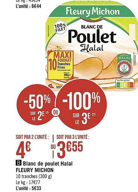 blanc de poulet halal fleury michon