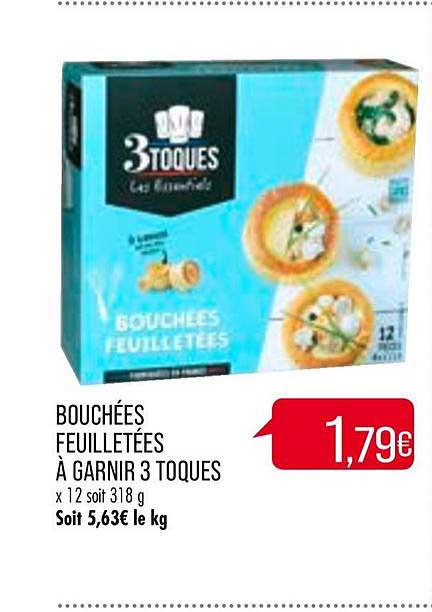 bouchées feuilletées à garnir 3 toques