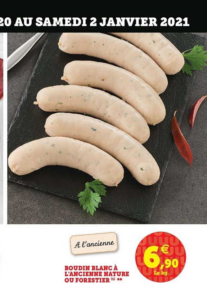 boudin blanc à l'ancienne nature ou forestier