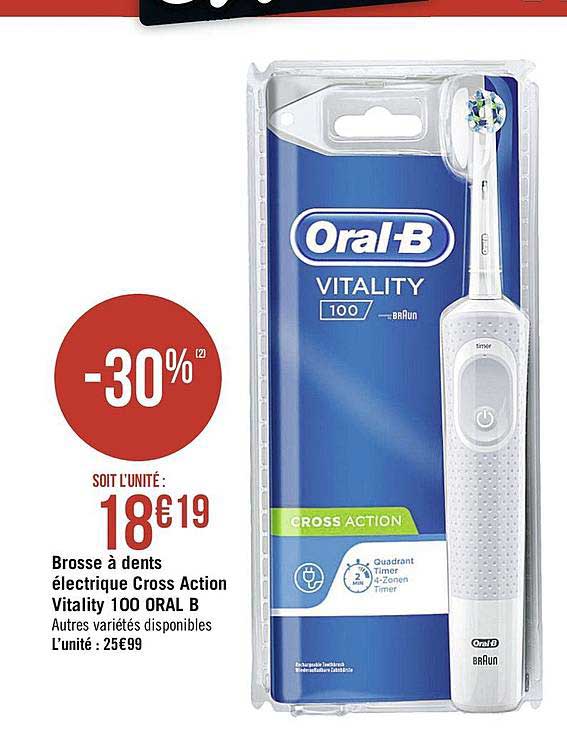 brosse à dents électrique cross action vitality 100 oral b