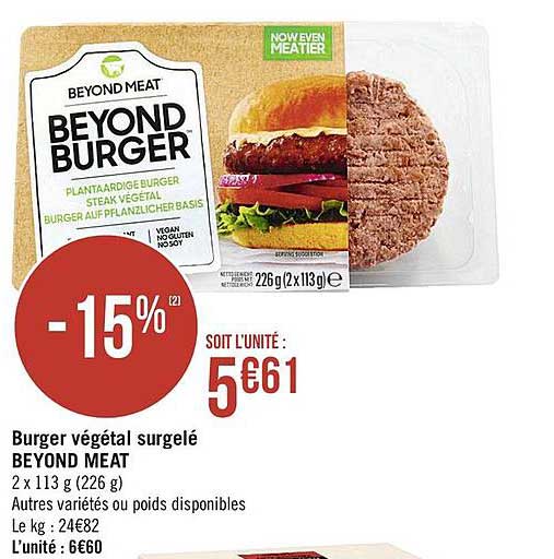 burger végétal surgelé beyond meat