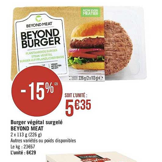 burger végétal surgelé beyond meat