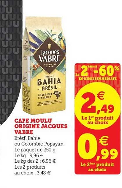 Café Moulu Origine Jacques Vabre