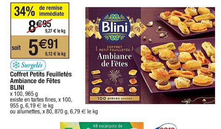 coffret petits feuilletés ambiance de fêtes blini
