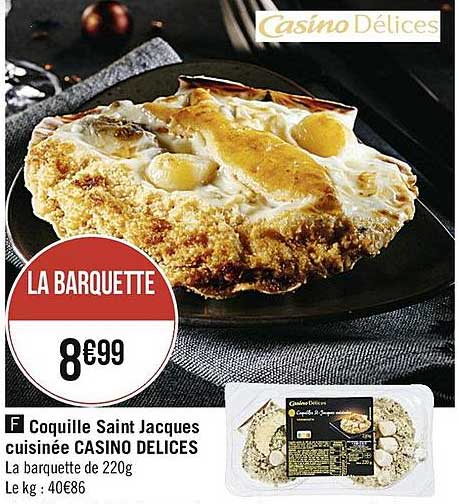 coquille saint jacques cuisinée casino délices