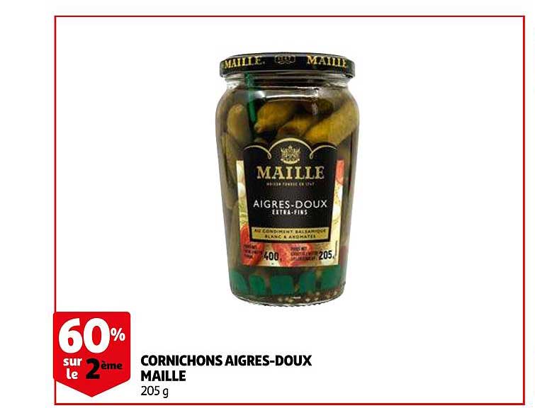 Cornichons Aigres Doux Maille 60% Sur Le 2ème
