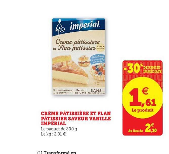 Crème Pâtissière Et Flan Pâtissier Saveur Vanille Impérial