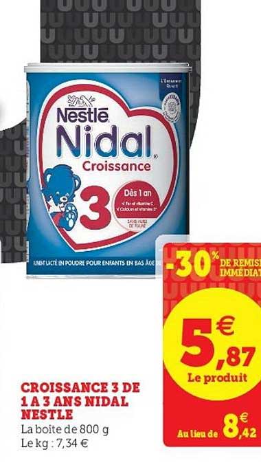 croissance 3 de 1 à 3 ans nidal nestlé