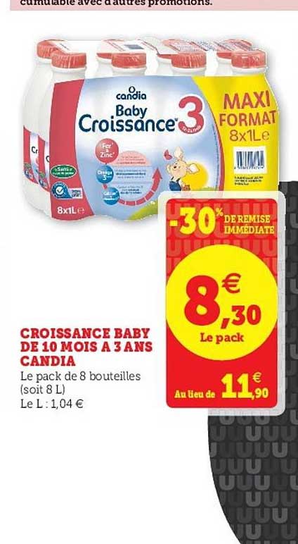 croissance baby de 10 mois à 3 ans candia