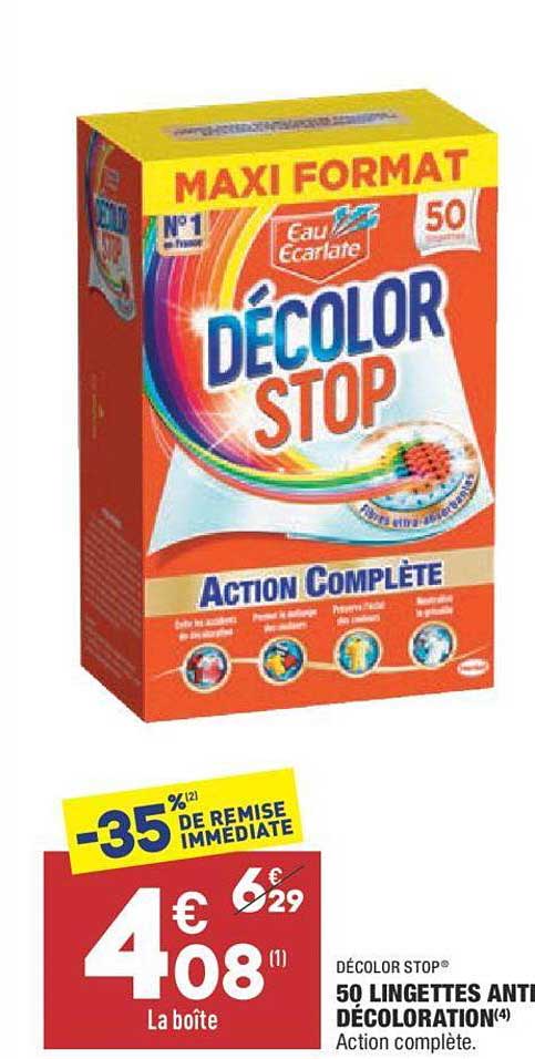 Décolor Stop 50 Lingettes Anti Décoloration 35% De Remise Immédiate