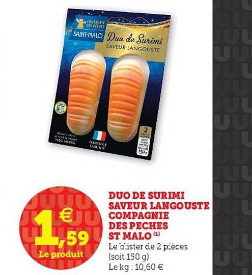 duo de surimi saveur langouste compagnie des pêches st malo
