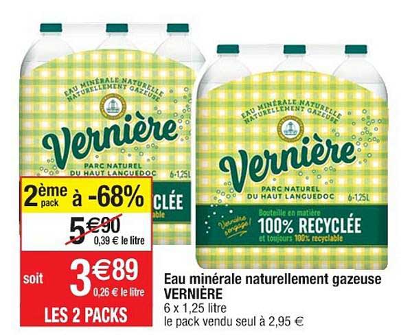 eau minérale naturellement gazeuse vernière