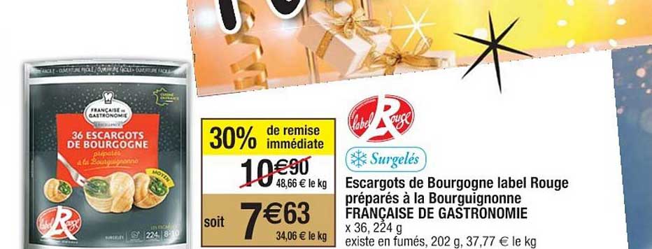 escargots de bourgogne label rouge préparés à la bourguignonne française de gastronomie