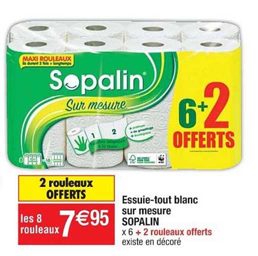 essuie-tout blanc sur mesure sopalin
