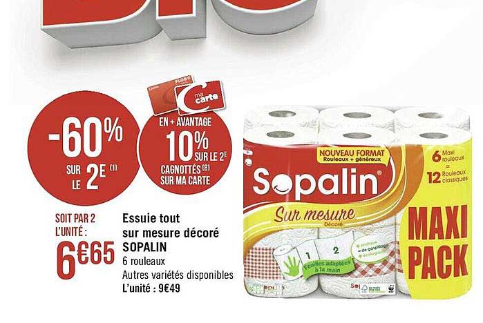 Essuie Tout Sur Mesure Décoré Sopalin -60% Sur Le 2è