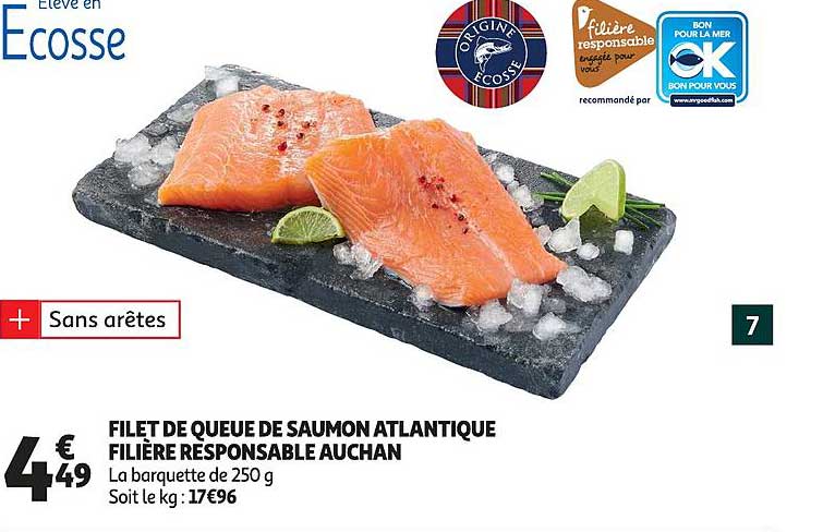 Filet De Queue De Saumon Atlantique Filière Responsable Auchan