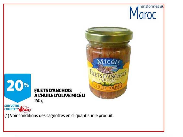 filets d'anchois à l'huile d'olive micéli