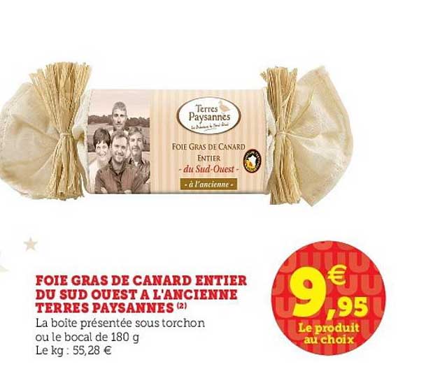 foie gras de canard entier du sud ouest à l'ancienne terres paysannes