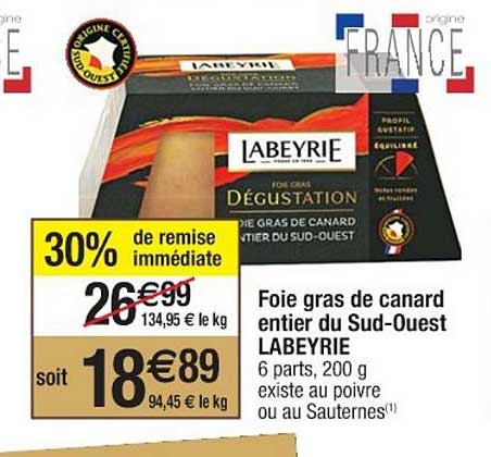 foie gras de canard entier du sud-ouest labeyrie