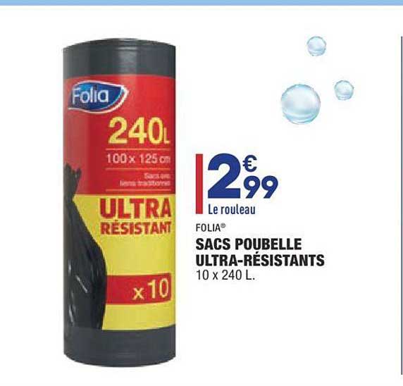 folia sacs poubelle ultra résistants
