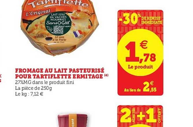 Fromage Au Lait Pasteurisé Pour Tartiflette Ermitage