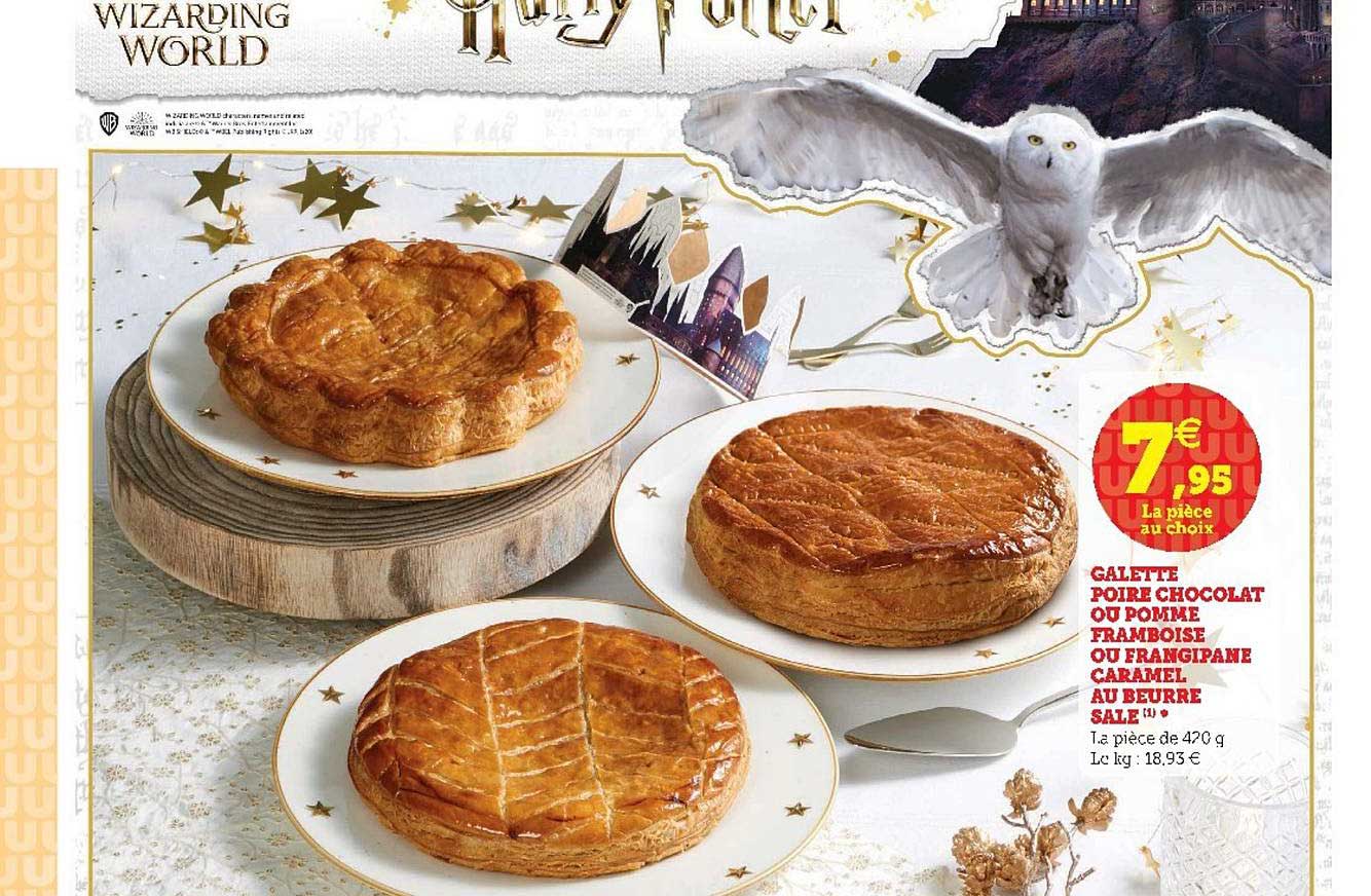 galette poire chocolat ou pomme framboise ou frangipane caramel au beurre salé